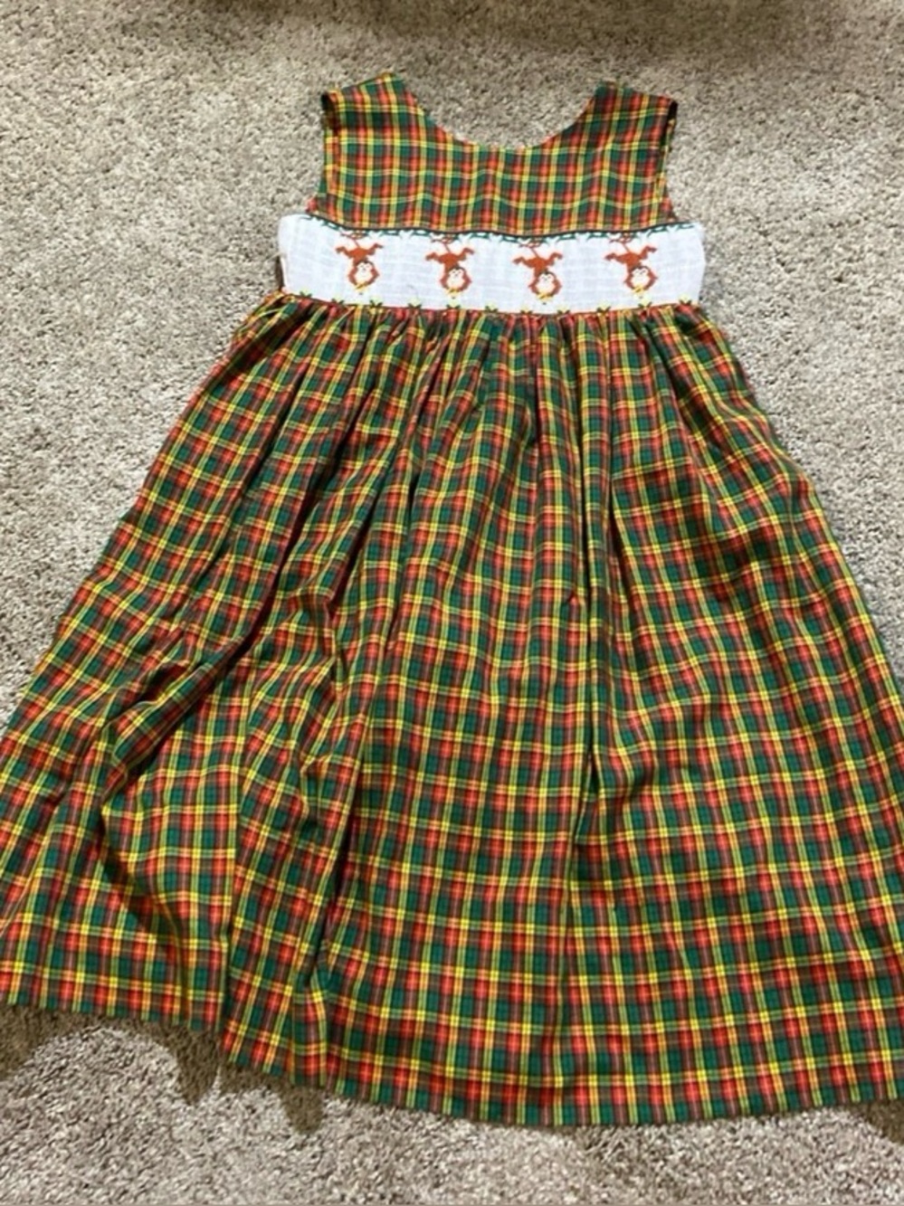 Vintage Beaux et Belles smocked Monkeys plaid  Size 6 New Orleans